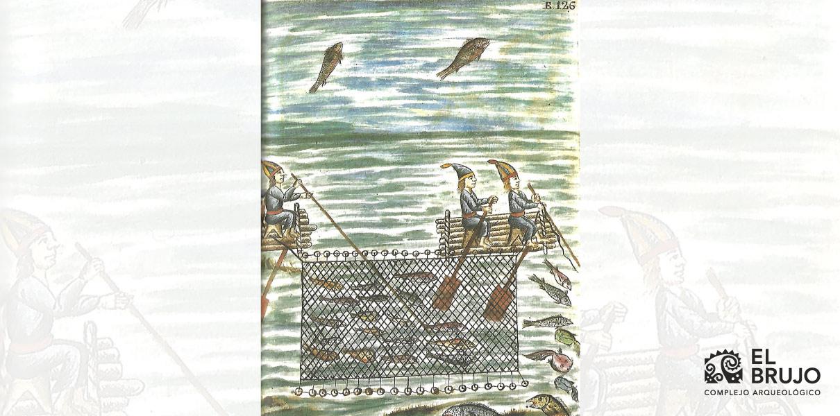 Pesca indígena ilustración