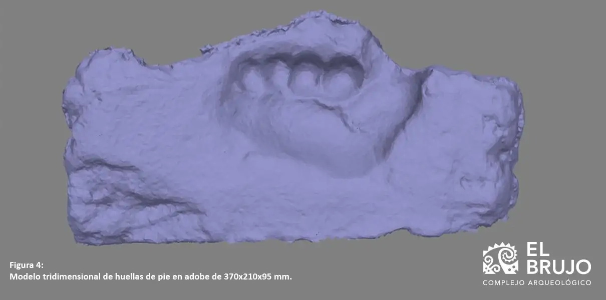 Modelo tridimensional de la huella - vista 3